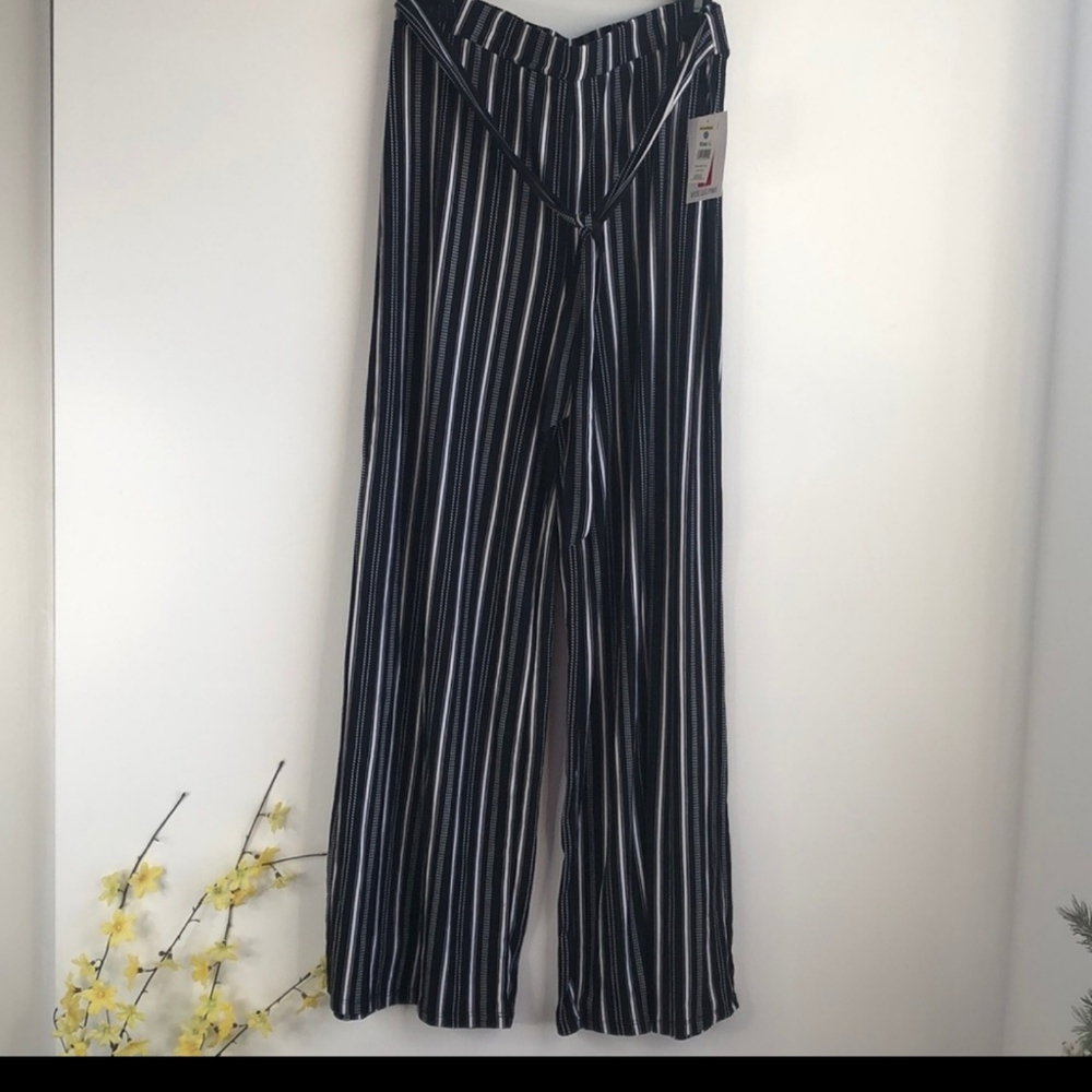 New Black and White Wide Leg Pants sz Large